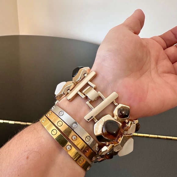 NWOT Banana Republic Rare Luxury Geo Rocks Line Statement Bracelet - Picture 9 of 17